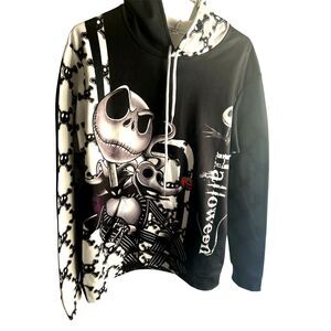 Halloween Men's  Hoodie BlackSweatshirt3 D  Printed Pullover Size Med.